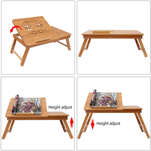 <span class=keywords><strong>Plateau</strong></span> <span class=keywords><strong>de</strong></span> service en bambou avec tiroir <span class=keywords><strong>inclinable</strong></span> pour activités polyvalentes - Product Image 3
