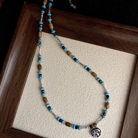 Collier pendentif Zooying éléphant coloré Dopamine, style médiéval, accessoires en pierre naturelle pour femmes, fabriqué à Yiwu