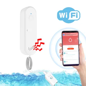 WALE厂家供应智能家居水浸探测器80dB WIFI智能漏水传感器