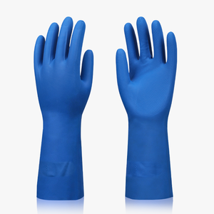 Gants résistants aux produits chimiques XINGYU, gants de travail en nitrile robustes, 33 pouces, protection contre les acides, les alcalis et l'huile, gants en nitrile industriels bleus - Product Image 1