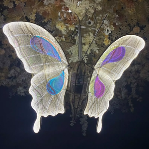 Wrought Iron Electric LED <b>Lighted</b> <b>Butterfly</b> Simulation Wedding Aisle Stage Decor Hotel Hanging Ornament Valentine's Day Fast - Product Image 2