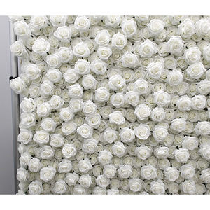 Panel de Flores de Seda Blanca Premium Personalizado, Adorno de Pared de Rosas, Fondo de Pared de Flores Artificiales para Bodas al Aire Libre - Product Image 5