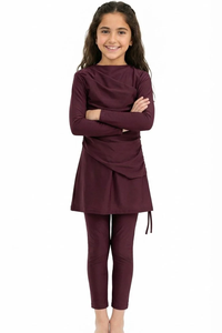 Haut <span class=keywords><strong>de</strong></span> <span class=keywords><strong>maillot</strong></span> <span class=keywords><strong>de</strong></span> <span class=keywords><strong>bain</strong></span> <span class=keywords><strong>de</strong></span> luxe respirant + Leggings en tissu à séchage rapide UPF 50+ imprimé ou brodé pour filles musulmanes - Product Image 6