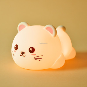 Đèn Bàn Cho Bé Mèo Nhỏ Bằng Silicon Nhỏ Gọn Hiện Đại Sáng Tạo Mới Đèn Ngủ <span class=keywords><strong>Led</strong></span> Cảm Ứng + Điều Khiển Từ Xa Cho Phòng Ngủ Trẻ Em - Product Image 6