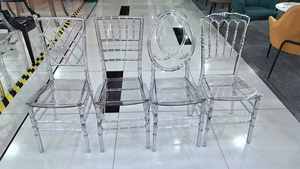 Chaise en acrylique, ensemble de tables à manger et de chaises pour fêtes en plein air, tables de banquet, chaise Chiavari empilable transparente - Product Image 5