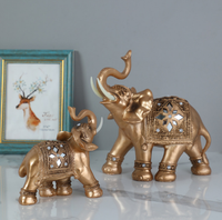 Éléphant européen en résine artisanat décoration or éléphant créatif décoration de la maison bureau salon éléphant résine artisanat