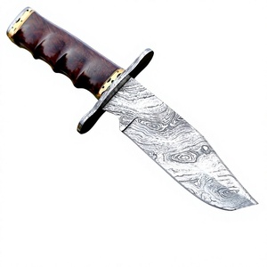 Custom Handmade Damascus Steel Clip Point Blade Bowie <b>Knives</b> With <b>Bone</b> <b>Handle</b> & Leather Sheath Hunting Camping OEM <b>Knife</b> - Product Image 1