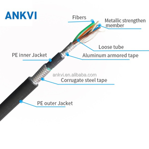 Câble à fibres optiques blindé GYTA53 24 cœurs avec bande d'acier pour enterrage direct extérieur - Product Image 2