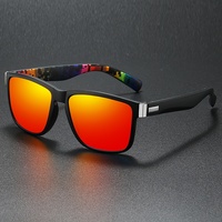 Lunettes de soleil polarisées carrées vintage personnalisées avec logo, protection UV400, branches colorées, pour hommes et femmes, idéales pour la conduite et la pêche