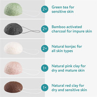 Éponge de nettoyage pour le visage et le corps Éponge de konjac naturelle exfoliante pour le bain et la douche