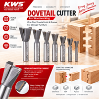 KWS 1/2x1 Dovetail Router Bit Lapisan AlTiN OEM/ODM Dapat Disesuaikan untuk Jig Pertukangan Kayu untuk Kotak, Laci, Lemari, dan Pekerjaan Kayu Halus