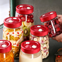 Bocaux en verre hermétiques multi-tailles pour commande en gros avec couvercles ventilés en plastique pour aliments pour bébés, miel, cornichons, confiture, gelée, conserves, sauces