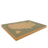 Vente en gros de panneaux en liège épais pour la décoration intérieure, écologiques, design Art Déco carte des États-Unis, couleur bois, 43x29x0.8cm, impression personnalisée