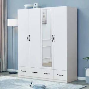 Tiroirs organisateur de vêtements placard portable vêtements 4 portes armoire pour filles armoire photos pour femmes - Product Image 3