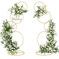 Support de toile de fond rond pour mariage de 1,58 m, arche florale en métal doré à 4 niveaux détachable pour centres de table de mariage, fêtes