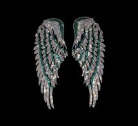 Ailes d'ange colorées Bling Bling avec forme ronde nouvellement transfert de strass pour vêtements Style Flatback