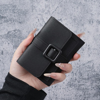 Portefeuille court portable en PU tendance pour femme BESTELLA, petit porte-monnaie décontracté coréen simple pour étudiante, en polyester, vente en gros