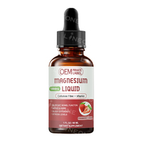 Liquide de glycinate de magnésium, gouttes de liquide de magnésium à haute absorption bromélaïne, vitamine B6, C, D, zinc, supplément de magnésium