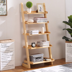 Étagère trapézoïdale en bois massif, étagère à plusieurs niveaux pour chambre à coucher, salon, balcon, rangement - Product Image 2