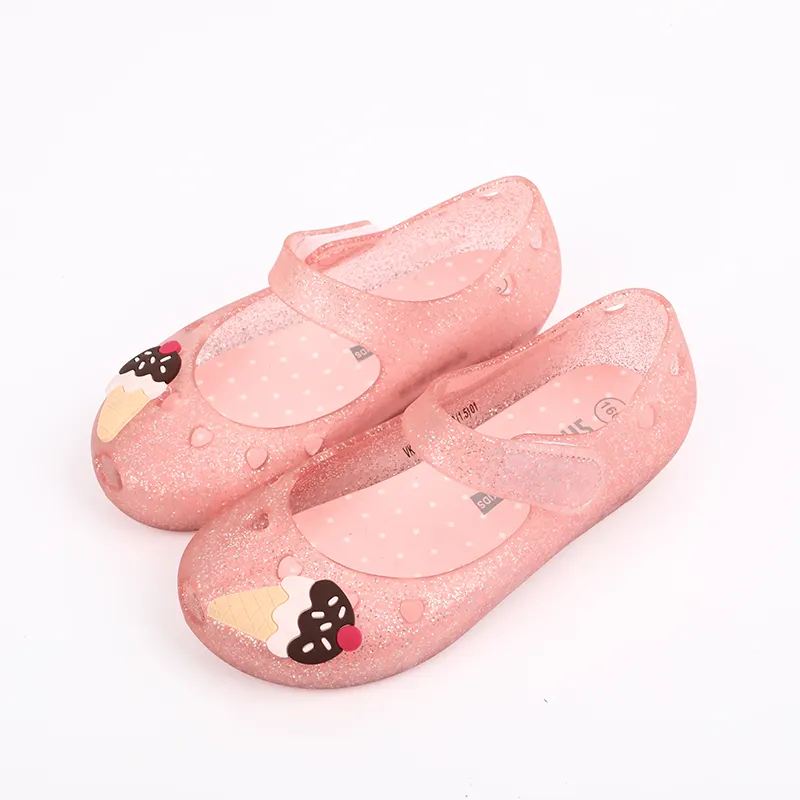 مصنع Hotsale الفتيات مصغرة ميليسا بريق راقصة الباليه أحذية Strappy تصميم منصة القوس الأطفال جلاتين حذاء