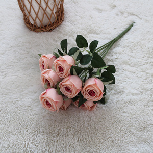 Artificial Flower 9 Heads Imperial & Royal Rose Home Decoration Thousand-layer Wedding Bouquet Materials - Product Image 6