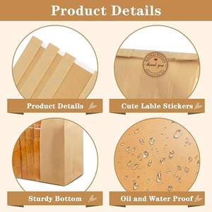 Bolsas de pan con ventana, bolsas de papel Kraft para pan casero, bolsa de panadería para embalaje de almacenamiento, bolsa grande de masa fermentada - Product Image 3