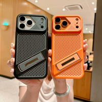 Casing Ponsel Sarang Lebah Berkualitas Tinggi Baru dengan Penyangga, Anti Benturan, Pelindung Kamera untuk iPhone 16 17 Pro Max