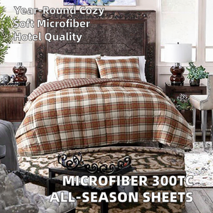Woven Plain Microfiber 300tc Nondisposable All-Season Full Size <b>Bed</b> Sheet Set Hotel Bedding 3-Piece Grade a Customizable - Product Image 3