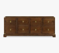 Meubles de bureau en bois écologiques personnalisés, salon, table en chêne haut de gamme faite à la main avec 8 tiroirs, buffet