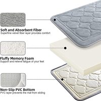 Tapis de bain en mousse à mémoire de forme ultra doux CF, épaisseur 0,8 pouce, en microfibre absorbante, antidérapant et lavable, pour baignoire
