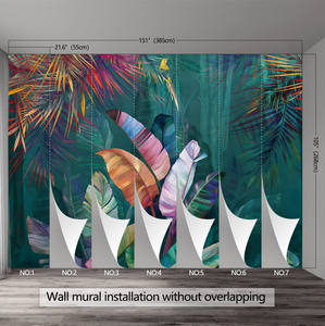 <span class=keywords><strong>Carta</strong></span> <span class=keywords><strong>da</strong></span> <span class=keywords><strong>parati</strong></span> tropicale botanica foglia di Banana pianta verde floreale per soggiorno camera <span class=keywords><strong>da</strong></span> letto murale - Product Image 2