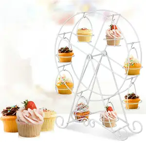 8 Kopjes Reuzenrad Cupcake Stand Roestvrij Staal Desserthouders Dessert Display Cupcake Stand Set