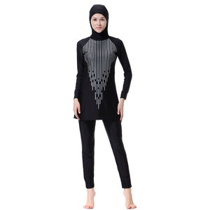Maillot de bain arabe pour <span class=keywords><strong>adulte</strong></span> personnalisé à couverture complète, maillots de bain pour femmes musulmanes, maillots de bain avec bonnet - Product Image 2