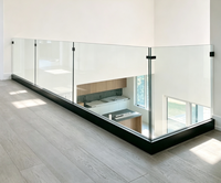 Main courantes d'escalier en aluminium pour intérieur, fixation au sol en U
