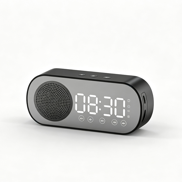 Portable Wireless  Speaker Alarm Clock Support FM Radio TF Card  for Bedroom Home Office Holiday Gift