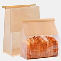 Sac en papier kraft écologique avec fenêtre et fermeture à boucle pour boulangerie, aliments, collations, emballage alimentaire réutilisable de haute qualité et sûr