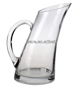 Wholesale Hand made 2 Liter Clear Glass pitcher with handle