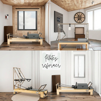 Kit de Pilates, équipement d'entraînement de yoga, d'exercice et d'étirement, pour la maison et le studio, Reformer de Pilates en bois