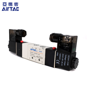 AIRTAC Way صمام الملف اللولبي 4c12v v230c-08 PT1/4 "نوع تجريبي داخليًا تحكم كهربائي مزدوج وسط مغلق - Product Image 1