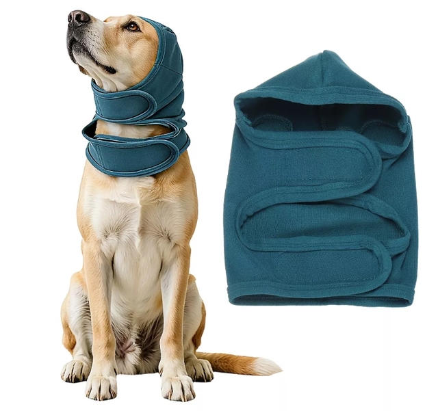 Dog Snood Ear Protectors Muffs Headband Cover Wraps Noise Protection Anxiety Relief Calming for Grooming Firework Force Drying