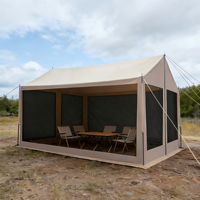 Tente de camping entièrement en maille avec écran occultant, résistante au vent et à la pluie, idéale pour le glamping familial