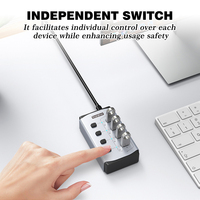 Sipolar FS-806 Hub USB-C 3.0 con 4 Puertos y Interruptores Independientes, Gabinete de Carga para Tablets
