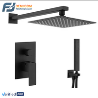 FSH 2025 nickel brossé vanne de douche intégrée installation dissimulée ensemble de douche système de douche caché robinet encastré pour hôtel