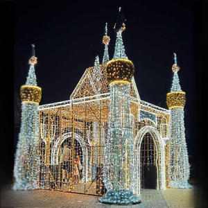 Arche lumineuse LED <span class=keywords><strong>de</strong></span> qualité commerciale, motif château, décoration féerique extérieure pour festival, parc à thème, zoo, spectacle <span class=keywords><strong>de</strong></span> lumières <span class=keywords><strong>de</strong></span> Noël - Product Image 2