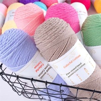 Pelote de Fil en Coton de Lait à Cinq Brins 0.2kg, Multicolore, pour Tricot Fait Main DIY, Écharpe, Pull et Chaussons Amoureux du Coton