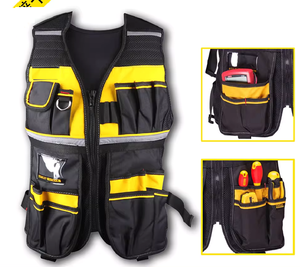 Working <strong>Carpenter</strong> Electrician Multifunctional Toolkit Vest Overalls <strong>Tool</strong> <strong>Belt</strong> Pack Oxford Cloth Jacket Safety Apron OEM - Product Image 2