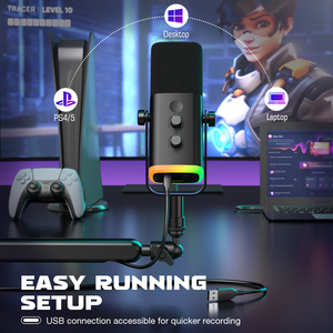 ไมโครโฟนเกมมิ่ง <span class=keywords><strong>Am8</strong></span> แบบมีสาย ไมค์สำหรับเกมเมอร์ ไมค์สำหรับบันทึกเสียงในสตูดิโอ ไมค์เกมมิ่ง RGB สำหรับพีซี - Product Image 6