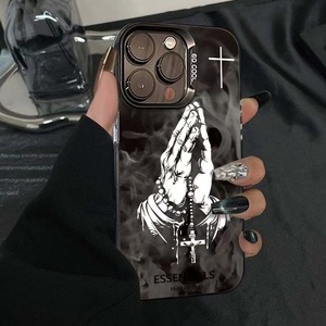 Croix Priez <span class=keywords><strong>Photo</strong></span> Impression Électrolytique Argent Clé TPU PC Mobile Téléphone étui pour <span class=keywords><strong>iphone</strong></span> 8 X Xr Xs <span class=keywords><strong>11</strong></span> 12 13 14 15 16 17 Pro Max - Product Image 1