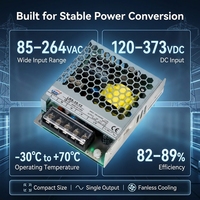 Alimentation à découpage AC-DC encastrée 35W 5V 12V 15V 24V 36V 48V à sortie unique sans ventilateur pour contrôle industriel et automatisation LED
