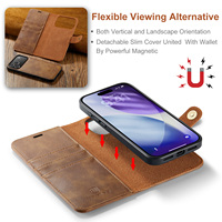 Pour iPhone 17 16 16e 15 14 Plus 13 12 11 Pro iPhone17 Air Cover Magnétique Détachable Livre Flip Boucle Rétro En Cuir coque de téléphone